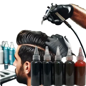 Airbrush Kit Liquid Hair & Beard Enhancement Brown Black Dye with Vitamin C for Barber Hairline and Beard Care