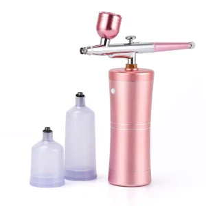 Airbrush Kit Portable Dual Action Rechargeable Piston Gravity Feed Nail Art & Cake Decoration Supplies with Airbrush Compressor