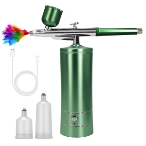 Airbrush Kit With Compressor Rechargeable Cordless Non Clogging High Pressure 0.3 mm Nozzle for Nail Art Painting