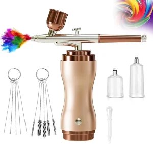 Airbrush Kit for Nails Air Brush Set with 0.3mm Nozzle and Cleaning Brush