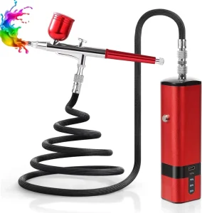 Airbrush Kit with Compressor, 32PSI Handheld Mini Air Brush Gun Set, Portable High Pressure Air Brushes for Painting