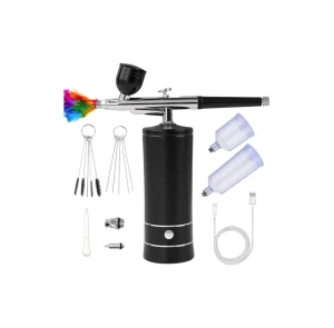 Airbrush Kit with Compressor Air Brush Gun Rechargeable Portable High Pressure Air Brushes with 0.3mm Nozzle