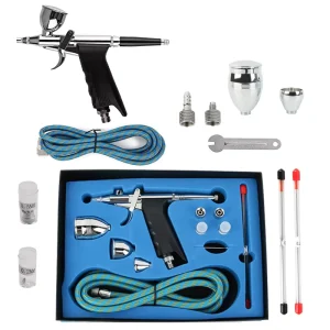 Airbrush Kit with Precision Nozzle for Figurines Wall Painting Cake Baking and Makeup