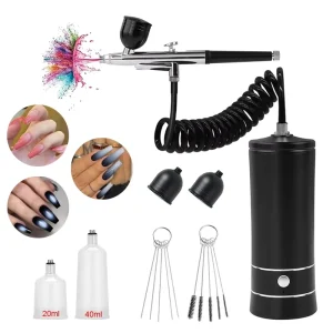Airbrush Nail Art Painting With Compressor Portable Air Brush for Nail Art High Pressure Nano Injector Airbrush Nail W24 474