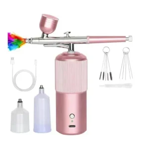 Airbrush Set Rechargeable Handheld Airbrush Compressor Cordless Automatic for Nail Art Cosmetics Cake Decorating