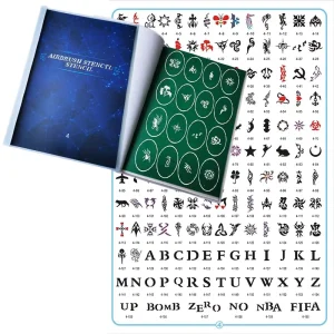 Airbrush Temporary Body Art Book 4 Glitter Tattoo Stencils for Painting