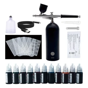 All-in-One Square Cake Airbrush Kit Rechargeable Battery Essential ABS Copper Adjustable Cake Tools Set