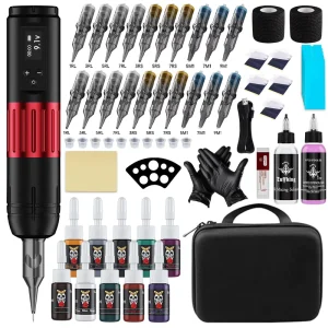 All in One Wireless Tattoo Machine Set for Beginners Electric Permanent Eyebrow Tattoo Secant Line