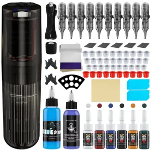 All-in-One Wireless Tattoo Pen Kit with Ink & Needles