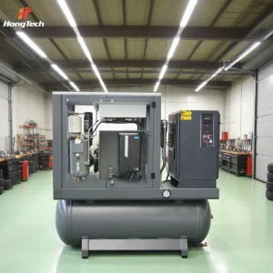 All-in-one 4-in-1 15HP Rotary Industrial Screw Air Compressor 0.85m/min 11kw 16bar PLC Engine Air Tank with Air Dryer