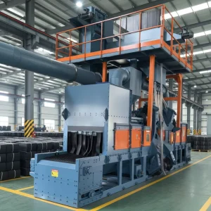 Aluminum Alloy Surface Cleaning Wire Mesh Belt Shot Blasting Machine with PLC Gearbox Motor & Pump for Burnishing Deflashing