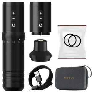 Ambition 2.0-4.2mm Adjustable Stroke Wireless Tattoo Machine Pen Professional Rotary Electric Gun for Body Art and Tattoo Artist