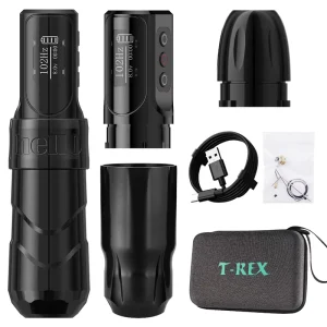 Ambition 2400mAh Coreless Motor Wireless Tattoo Machine Pen Gun with Spare Metal Grip