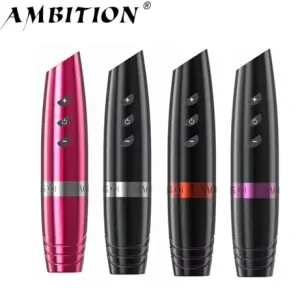 Ambition 4mm Stroke Professional Permanent Makeup Machine Wireless Tattoo Machine Pen with Double Battery for Body Art