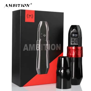 Ambition Boxster 2400mAh Direct Drive Professional Tattoo Gun Wireless Rotary Tattoo Pen Machine with RCA Adapter and Spare Grip