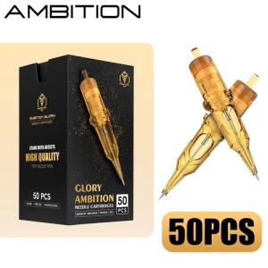 Ambition Glory Mixed 50pcs Box Size RL RS RM M1 Tattoo Cartridge Needles Permanent Makeup for Tattoo Machine Supply 0.3mm 0.35mm