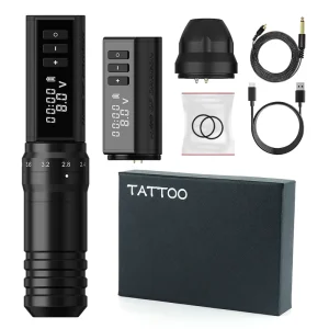 Ambition Hunter Max 2.2-4.2mm Adjustable Stroke Wireless Tattoo Pen Machine with Double Battery for Body Art