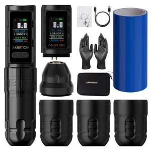 Ambition Soldier Max 2400mAh Double Bearing Direct Drive Professional Wireless Tattoo Machine Pen with Powerful Coreless Motor