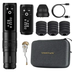 Ambition Storm Wand 2400mAh Powerful Motor 4mm Stroke Professional Rotary Wireless Tattoo Machine Pen for Body Art