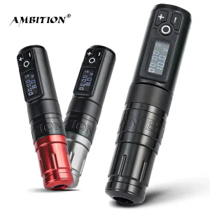 Ambition Storm Wand 4mm Stroke Electric Tattoo Gun Powerful Coreless Motor Professional Rotary Wireless Tattoo Machine Pen