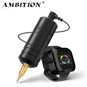 Ambition Torped 36 4.5 5.0 5.5mm Stroke Brushless Motor RCA Rotary Tattoo Machine with S1 2400mAh Wireless Power Watch Battery