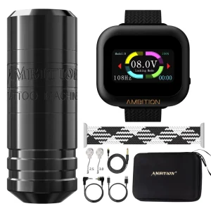 Ambition Torped 4.0 4.5 5.0mm Stroke Professional Rotary Tattoo Pen Machine and S1 Touch Screen Tattoo Wristband Battery Kit