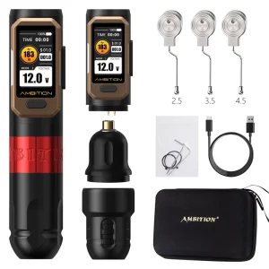 Ambition Vibe 2.5 3.5 4.0 4.5mm Stroke Brushless Motor Professional Direct Drive Wireless Tattoo Pen Machine for Artist Body Art