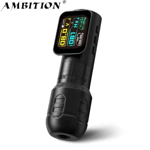 Ambition Zetton Pro 2400mAh 3.5/4.0mm Stroke Direct Drive Professional Wireless Rotary Tattoo Gun Pen Machine with 34/42mm Grip