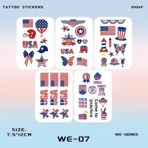 American Flag Paper Tattoo Stickers Waterproof Sweatproof Non-Reflective Transfer Sticker Luxury Faith Tattoos