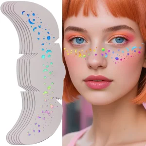 American Freckle Temporary Tattoo Sticker Waterproof Holographic Siver Flash Customizable Face Makeup Sticker