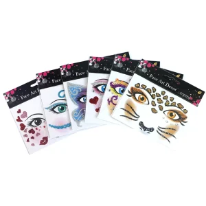 Animal Leopard Tiger Panda Face Jewels Stick on Face Gems Sticker for Festival Holiday Party Accessories