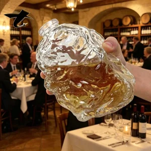 Animal Shape Glass Whiskey Bottle Wolf Head Tiger Design Carved Crystal Fine Craft