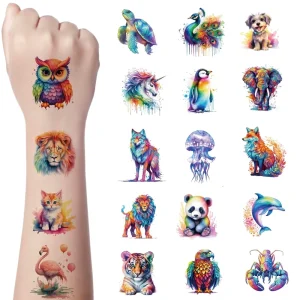 Animal Temporary Tattoos for Boys Girls and Toddler Waterproof Cute Tattoo Stickers Fun Birthday Party Favors