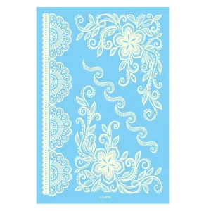 Arabic Designs Water Transfer Paper Eco-friendly Ink Non-Toxic Glue Flash Sexy Lady Lace Temporary Tattoo Sticker Custom Sticker