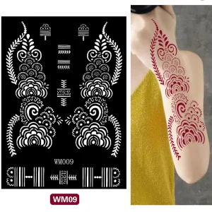 Arabic Temporary Hand Painted Henna Tattoo Sticker Waterproof for Hands Feet India Inkjet for Body Art