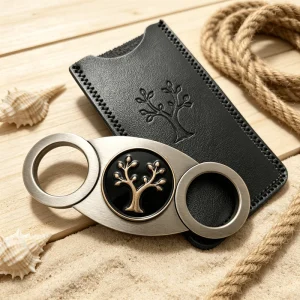Assorted Patterns Personalized Anniversary Souvenirs Gifts Stainless Steel Fashion Smoking Accessories Green Cigar Cutter
