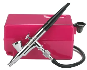 BT 16 Mini Cake Airbrush Makeup Set with Compressor Temporary Tattoo Art Face & Body Paint Aerograph Kit for Nail Decoration