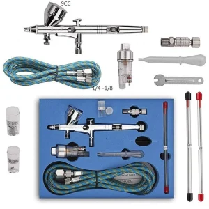 BT 180K Double Action Airbrush Kit 0.2 0.3 0.5mm Nozzles Cups Gravity Spray Gun for Painting Tattoo Art Model Design Made Copper