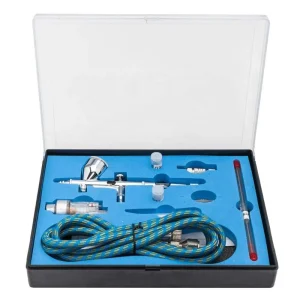 BT 180K Professional Dual Action Copper Airbrush Kit 0.2 0.3 0.5mm Complete Tattoo & Cake Decorating Paint Set with Compressor