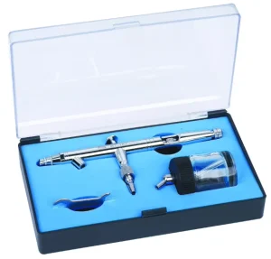 BT 182 Professional Dual Action Copper Airbrush Kit with Gravity Feed for Body Art Cake Decorating Nail Design