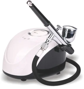 BT 19 Compact Portable Airbrush Kit Rechargeable Gravity for Cake Decorating Makeup Includes Air Compressor Paint Gun Machine