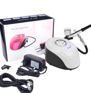 BT-19 Complete Airbrush Kit for Cake Decorating Body Art Tattoo Nails Rechargeable Compressor 3-Speed Adjustable Eco-Friendly