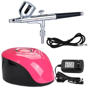 BT-19 Rechargeable Mini Air Compressor Multi-Function Gravity Feed Airbrush Kit for Makeup Nails Cake Decorating Model Making
