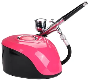 BT-19 Single Action Airbrush Makeup Kit Rechargeable Compressor for Temporary Tattoos Body Paint Nail Copper