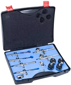 BT 612 Complete Starter Set 6 Piece Temporary Tattoo Airbrush Kit with Gravity Feed Airbrush Gun and Copper Accessories