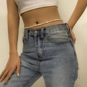 Beaded Jewellery Charms Belly Waist Chain Women Pearl Gold Plated Jewelry Body Chain
