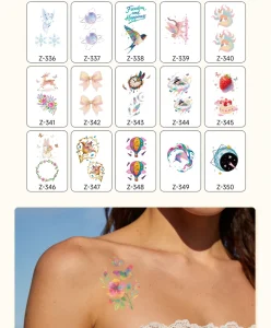 Beautiful Flower Brow Face Tattoo Sticker Waterproof Temporary Customize Halloween Sticker