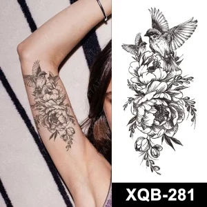 Beautiful Sexy Body Art Drawings Fake Water Transfer Arm Sleeves Belly Leg Breast Temporary Black Tattoo Flowers