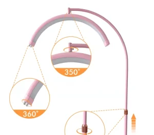 Beauty Eyelash Cosmetics Lamp Adjustable Color Temp 2700K-5600K High CRI 95 Floor & Wall Half Moon LED Fill Ring Light 1600LM