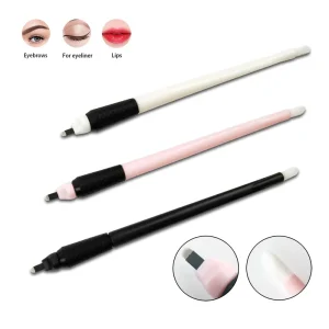 Beauty Salon Disposable Microblading Tools Single Pack Manual Tattoo Pen Pre-attached Micro Needle Pen for Brow Lip Makeup